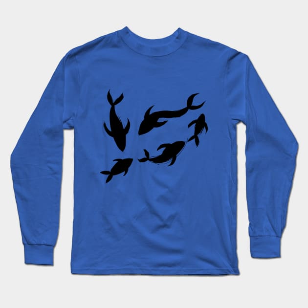 Fish swimming Long Sleeve T-Shirt by Pixcy Willow